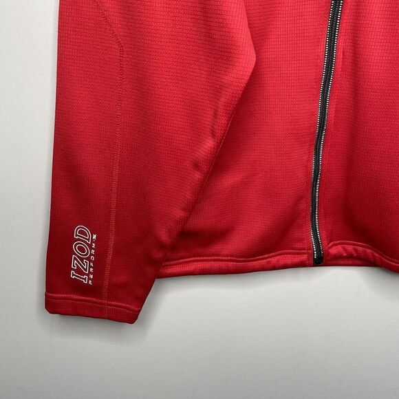 IZOD Mens Full-Zip Track Jacket EUC Sz L Red Perform-X Zip-Pockets - Picture 3 of 9
